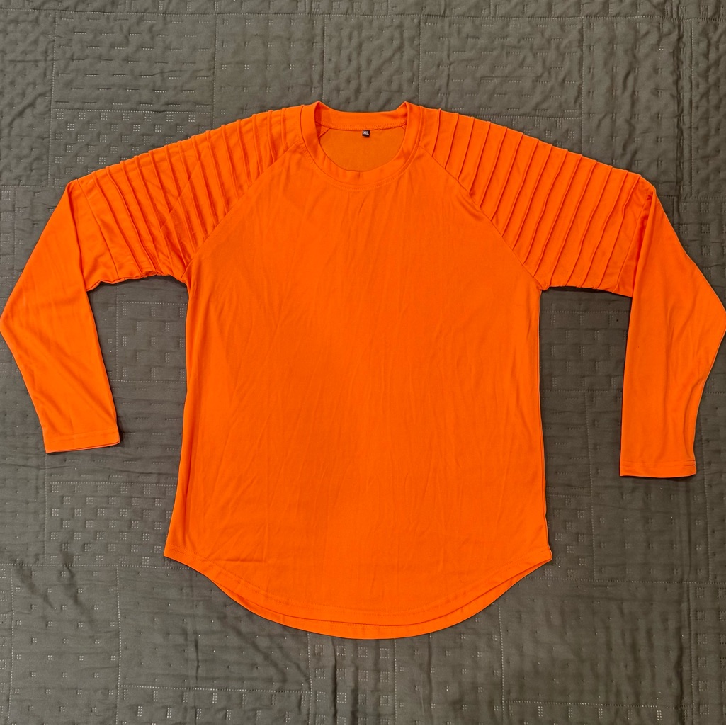 Vibrant Orange Long Sleeve Man’s Tee